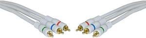 3 RCA Male to 3 RCA Male Component Video Cable 3 RCA Male RGB Cable for HDTV DVD Player Satellite Receivers White 12 ft
