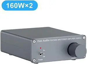 2 Channel Stereo Audio Amplifier Receiver Mini HiFi Class D Integrated Amp for Home Speakers 160W x 2 + 24V Power Supply