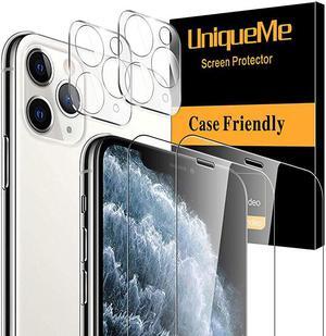 4 Pack  Screen Protector compatible with iPhone 11 Pro Max 65 inchNot for iPhone 12 Pro Max 2 Pack Tempered Glass and 2 Pack Camera Lens Protector 9H Hardness Clear Bubble Free