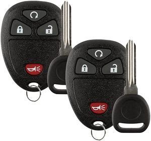 Pair of Replacement 4 Button Automotive Keyless Entry Remote Control Transmitters 15913421 and Replacement ID 46 Transponder Keys