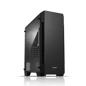 S3 ATX Mid Tower Computer PC Case PreInstalled Three 3 x 120mm Fans with Smoky Acrylic Side Panel and Patterned Mesh Design Black