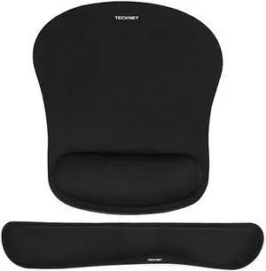 Keyboard Wrist Rest and Mouse Pad with Wrist Support Memory Foam Set for ComputerLaptopMac Lightweight for Easy Typing Pain Relief Ergonomic Mousepad Black