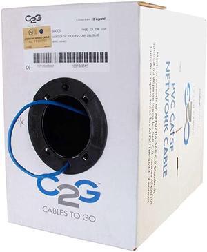 56006 Cat5e Bulk Cable Unshielded Ethernet Network Cable with Solid Conductors Riser CMRRated TAA Compliant Blue 500 Feet 1524 Meters Made in The USA