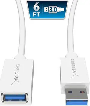22AWG USB 30 Extension Cable AMale to AFemale White 6 Feet CB306W