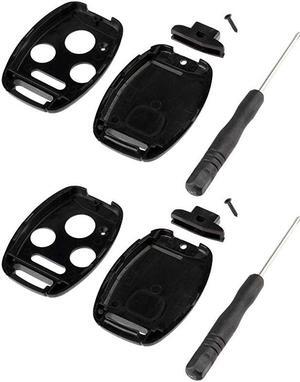 NOT REQUIRED - 2 Key Fob Keyless Entry Remote Shell Case & Pad fits Honda 2003-2012 Accord / 2006-2013 Civic EX / 2009-2015 Pilot /2005-2006 CR-V