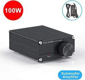 Amplifier Receiver 100Watt Mini HiFi Digital Class D Integrated Stereo Audio Amp for Sub Bass + Power Supply TP01