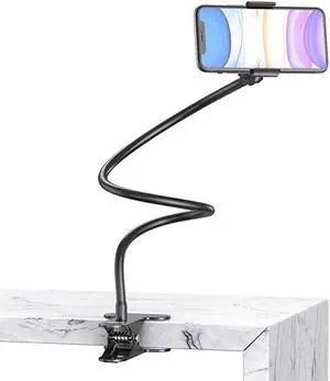 BTIH600BK Gooseneck Phone Holder Lazy Bracket Holder 360° Swivel for iPhone and Other Smart Phones for Bedroom Office Bathroom Kitchen Black