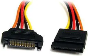 com 12in 15 pin SATA Power Extension Cable SATA Power Male to Female Extender 12 Inch SATA Power Extension Cord SATAPOWEXT12