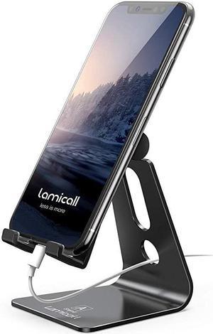 Adjustable Cell Phone Stand  Desk Phone Holder Cradle Dock Compatible with All 48 Phones Office Accessories All Android Smartphone Black