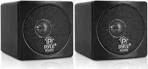 3" Mini Cube Bookshelf Speakers - 100W Small Bookshelf Speakers w/ 3" Paper Cone Driver, 8 Ohm - Passive Audio Book Shelf Speaker Pair For Home Theater Stereo Surround Sound -  Home PCB3BK (Black)