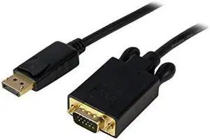 com 10 ft DisplayPort to VGA Adapter Cable DP to VGA Video Converter Active DisplayPort to VGA Cable for PC 1920x1200 Black DP2VGAMM10B