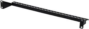 1U Horizontal 19Inch Rack Mount Cable Management Bracket Cross Bar Panel Black