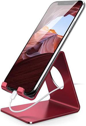Cell Phone Stand Phone Dock Cradle Holder Stand Compatible with Phone 12 Mini 11 Pro Xs Xs Max Xr X 8 7 6 6s Plus 5 5s 5c All Android Smartphone Charging Accessories Desk Red