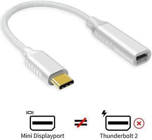 C to Mini DisplayPort AdapterTypeC Thunderbolt 3 to Mini Displayport Adapter 4K60Hz Nylon Compatible with MacBook Pro 20162020AirChromeBook PixelIPad Pro20182020Galaxy S8 S9 More