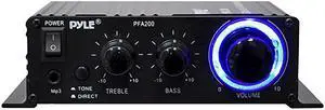 Home Mini Audio Amplifier - 60W Portable Dual Channel Surround Sound HiFi Stereo Receiver w/ 12V AC Adapter, AUX, MIC IN, Supports Smart Phone, iPhone, iPod, MP3 For 2-8ohm Speakers -  PFA200