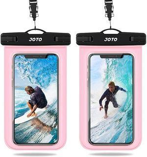 Universal Waterproof Pouch, IPX8 Waterproof Cellphone Dry Bag Underwater Case for iPhone 12 Pro Max 11 Pro Max Xs Max XR X 8 7 6S, Galaxy S20 Ultra S10 Note10 9 up to 7" -2 Pack, Clearpink
