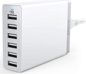 60W 6Port USB Wall Charger PowerPort 6 for iPhone XS XS Max XR X 8 7 6 Plus iPad Pro Air 2 mini iPod Galaxy S7 S6 Edge Plus Note 5 4 LG Nexus HTC and More