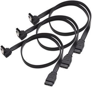 3Pack 90 Degree Right Angle SATA III 60 Gbps SATA SATA 3 Black 24 Inches