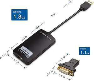 SuperSpeed USB 30 to HDMI Adapter USB to HDMI Adapter for Windows up to 1440p in Black