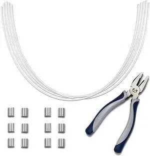 Cable Tethers White 10 Pack | DIY self Install Kit | Customizable Cable Tethers | Tether Computers Adapters Dongles | Easy Installation | Free Crimping Tool | 12 inch Cable