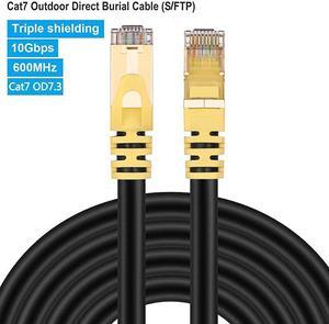Cat 7 Internet Cable 300ft Cat7 Outdoor Ethernet Cable 300 ft  26AWG HeavyDuty Cat7 Networking Cord Patch Cable RJ45 Transmission Speed 10Gbps Transmission Bandwidth 600Mhz LAN Wire