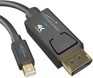 Mini DisplayPort (Thunderbolt) to DisplayPort Cable (Mini DP to DP) – 6 feet – (UHD with 4K 60Hz, Version 1.2 for PC & Mac, DP Connector with Locking Mechanism, Black) – Top Series