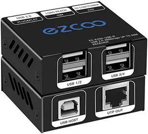 20 Extender 165ft 50m with 4Port HUB by Ethernet Cat5e Cat6 RJ45 LAN ExtensionTwo Webcams Work SyncPlug and PlaySupport WindowsMacOSAndroidLinux 15m Cable5V Power EX60