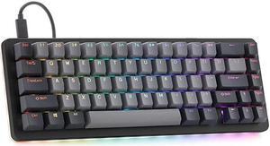 ALT Mechanical Keyboard 65 67 Key Gaming Keyboard HotSwap Switches Programmable Macros RGB LED Backlighting USBC Doubleshot PBT Aluminum Frame Halo True Black
