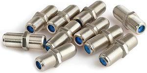 F81 Barrel Connectors High Frequency 3GHz Female to Female F-Type Adapter Couplers (10 pcs, Silver)