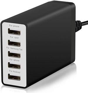 amp Hulin USB Charger Multi Port Hub 40W 8A Desktop USB Charging Station for Multiple Devices Portable 5 Port USB Wall Charger Compatible with Cell Phone Android Phone Product Tablet and More