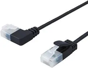 Ultra Slim Cat6a Ethernet Cable Right Angle UTP Network Patch Cable Cat 6a Category 6 025m082FT Black Ultra Slim Cat6a Ethernet Cable Right Angle UTP Network Patch Cable Cat 6a Category 6 025m082FT Black