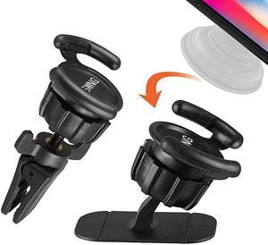 Universal Air Vent Car Mount and Dashboard Sticker Holder2 Pack  360° Rotation Clip Car Mount Phone Holder with Adjustable Switch Lock for Smartphones GPS Navigation