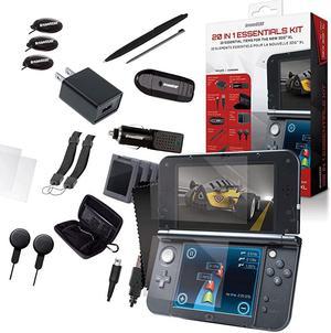 20in1 Essentials Kit Compatible with Nintendo NEW 3DS XL Carrying Case 2 Screen Protectors 4 Game Cases Earbuds 2 Stylus SD Card Reader Charge Cable AC Adapter Car Charger More