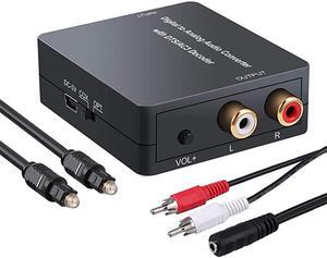 Digital to Analog Audio Converter Support DolbyDTS Decoder Optical Out to RCA DAC Decoder Optical to 35mm Converter OpticalSPDIFToslinkCoaxialDTSPCM51CH to 2CH Analog Stereo