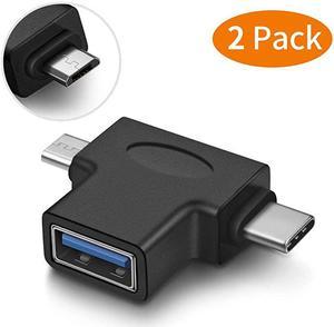 in 1 OTG Converter USB 30 to Micro USB and Type C Adapter USB30 Female to Micro USB Male and USB C Male Connector Pack