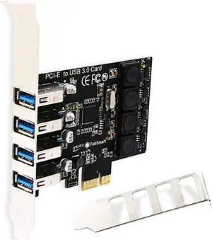 PCIE 4-Ports Super Fast 5Gbps USB 3.0 Expansion Card for Windows Server XP Vista 7 8 8.1 10 (32/64bit) Desktop PC-Build in Self-Powered Technology-No Need Additional Power Supply (FS-U4L-Pro)