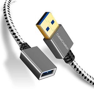 3.3 FT USB 3.0 Extension Cable, USB Male to Female Extender Cord, Compatible Oculus VR, Playstation, Xbox, Keyboard, Printer, Scanner, Space Gray Aluminum