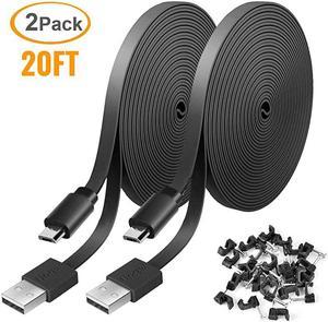 Pack 0FT Power Extension Cable Compatible with WyzeCam Wyze Cam Pan NestCam IndoorBlink Yi Camera Cloud CameraUSB to Micro USB Durable Charging and Data Sync Cord Black