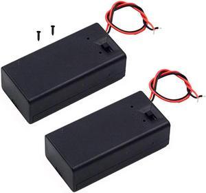 Pack of 2 9v Battery Holder 9 Volt Battery Holder with Switch 9v Battery Case with Switch