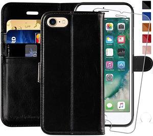 iPhone 7 Wallet CaseiPhone 8 Wallet CaseiPhone SE 2020 Case47inch Glass Screen Protector Included Flip Folio Leather Cell Phone Cover with Credit Card Holder for Apple iPhone 78SE2
