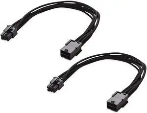 2Pack 6 Pin PCIe Extension PCIe to PCIe Power Extension 10 Inches