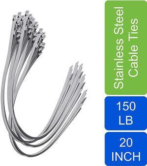 Supreme 316 Stainless Steel Cable Zip Ties 150 lb 100 Piece