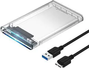 25Inch SATA to USB 30 ToolFree Clear External Hard Drive Enclosure Optimized for SSD Supports UASP SATA III ECOCUB