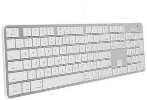 UltraSlim USB Wired Keyboard with Number Keypad for Apple Mac Pro MacBook ProAir iMac Mac Mini Laptop Computers Windows Desktop PC Laptops Silver SLIMKEYPROA