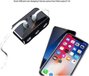 Charger with Dual USB 3 Cigarette Lighter SocketsAdapter with Voltmeter Monitor fit for 12V24V Compatible for iPhoneLGHTCSamsungBlackBerry and More