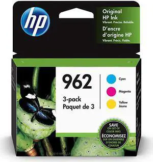 Original  962 Cyan, Magenta, Yellow Ink Cartridges (3-pack) | Works with  OfficeJet 9010 Series,  OfficeJet Pro 9010, 9020 Series | Eligible for Instant Ink | 3YP00AN