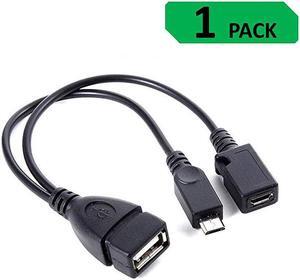 xStream USB Port Adapter Micro OTG Cable and Power Compatible with fireSticks Streaming Media Devices Rii and Logitech Keyboards and Nintendo Switch SNES NES Classic 1 Pack