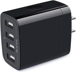 Wall Charger, USB Charger Adapter,  4.8A 4Multi Port Fast Charging Station Power Base Block Plug Cube Brick for Phone 11Pro Max/XR/XS MAX/8/7 Plus, Samsung A10e/Note 10+/S10 Kindle Fire USB Plug