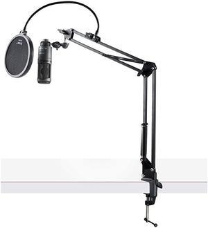 AT2020USB+ Cardioid Condenser USB Microphone with Boom Arm Stand and Pop Filter Bundle 3 Items