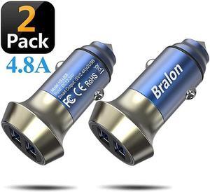 USB Car Charger 2Pack 24W48A Metal Dual Fast Car Charger Adapter Compatible with iPhone 1111 ProMaxXsMaxXrX8765iPad ProAirMiniGalaxy Note S10S9S9+S8S7LGPixel and More